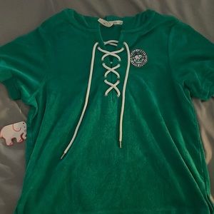 NWT green Ivory Ella swim cover shirt with hood size medium